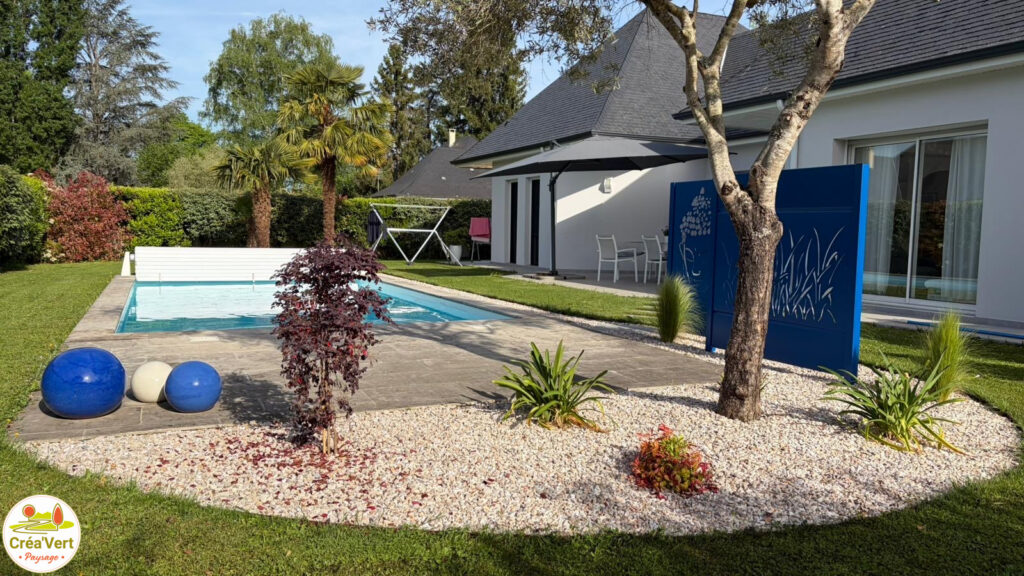 aménagement massif végétal intimiste piscine