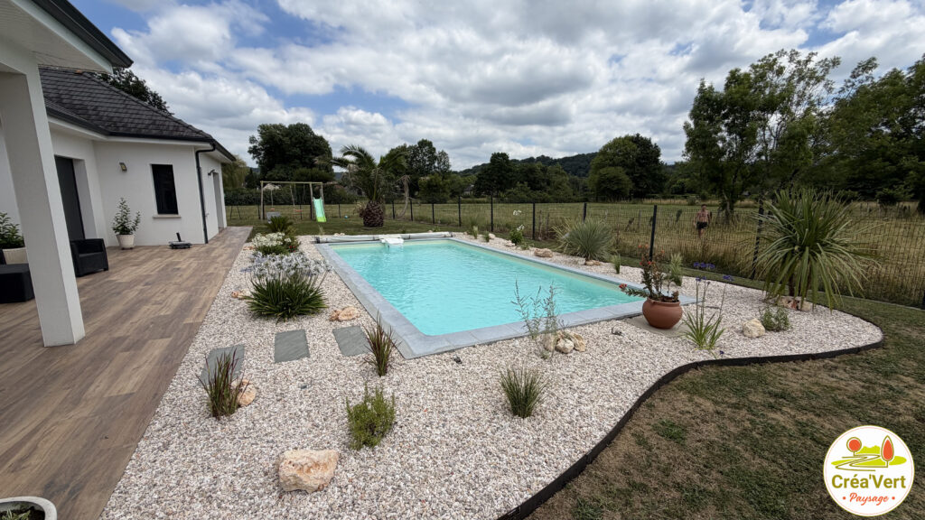 aménagement paysager autour d'une piscine 64